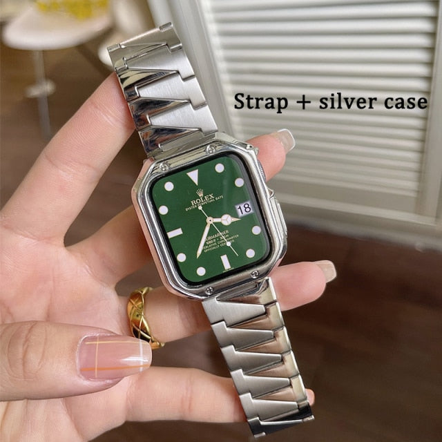 Premium Steel Strap for Apple Watch 7 45mm Band Case 41mm Accessories