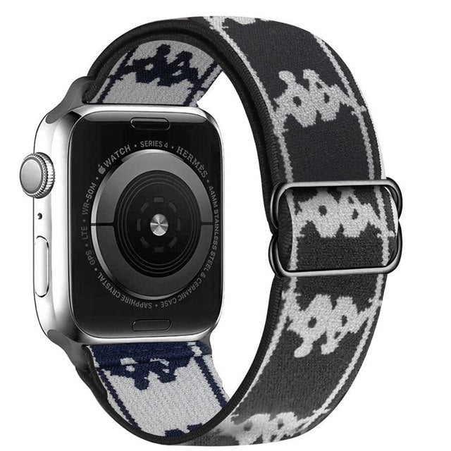 Bling Nylon Strap for Apple Watch Band 44mm 40mm 38mm/42mm Elastic Bracelet iWatch Series 7 6 5 4 3 Se 41mm 45mm