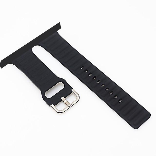 Watchbands B / For 38 or 40mm Sport Rubber silicone watch band loop for apple watch 6se 5 4 40mm 44mm wristband for iwatch 5 6 3 2 38mm 42mm strap bracelet|Watchbands|