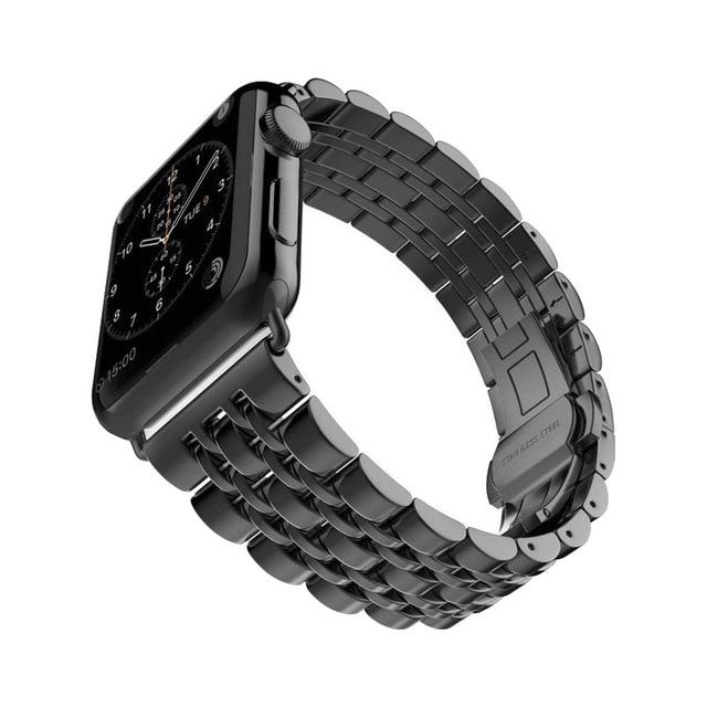 Watchbands Pure Black / 38mm or 40mm Copy of High Quality Metal steel Apple Watch band Strap, 38mm 40mm 42mm 44mm