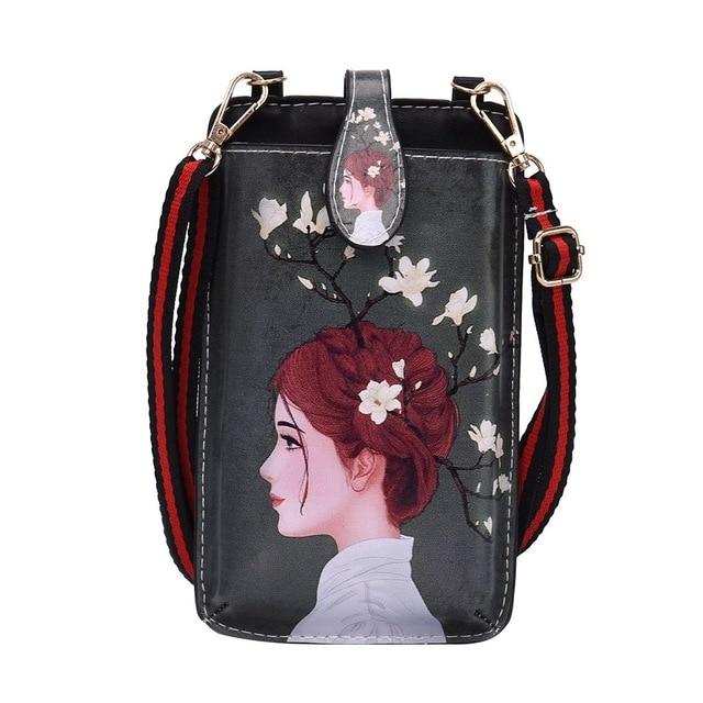 Shoulder Bags C Cell Phone Bag Case Mini Cross body Shoulder Bag Girls Women Coin Bag Cute Cartoon Print Wallet Bag Women's Wallets Purse|Shoulder Bags|