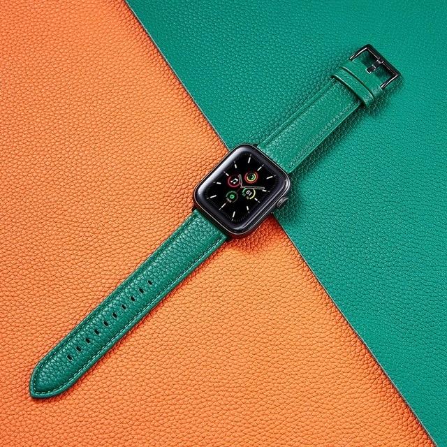 Watchbands Green / 38mm 40mm Apple Watch Band Series 6 5 4 Retro Colored High Quality Leather Bracelet for iWatch 38mm 40mm 42mm 44mm Classic Wristband |Watchbands|