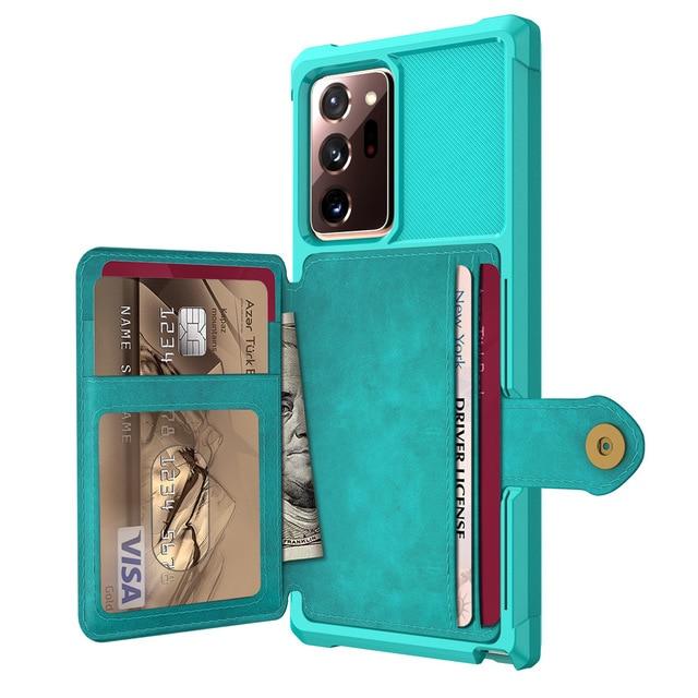 Phone Case & Covers Green / for Note 20 for Samsung Galaxy Note 20 Ultra/Note 20 5G Credit Card Case PU Leather Flip Wallet Cover with Photo Holder Hard Back Cover|Phone Case & Covers|