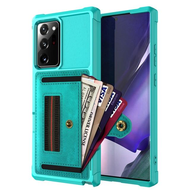 Phone Case & Covers for Note 20 / Green for Samsung Galaxy Note 20 Ultra/Note 20 5G Wallet Flip Case, Protective PU Case with Kickstand Card Holder Wrist Cover Fundas|Phone Case & Covers|