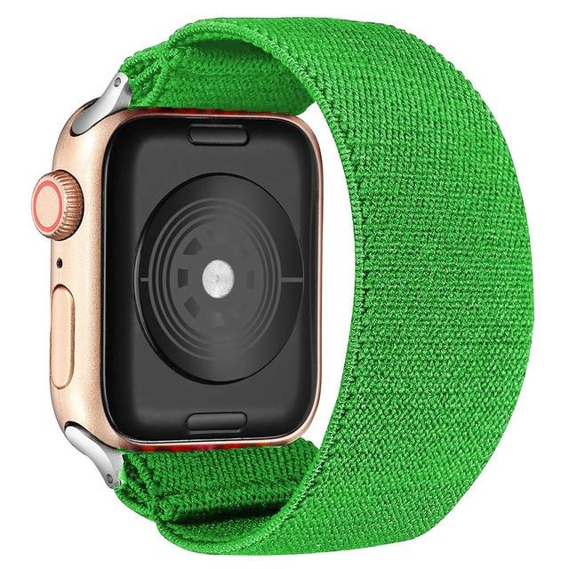 Watchbands Green / 38mm or 40mm Scrunchie Strap for Apple watch band 40mm 38mm 44mm 42mm Bohemia Elastic belt solo loop bracelet iWatch series 3 4 5 se 6 band|Watchbands|