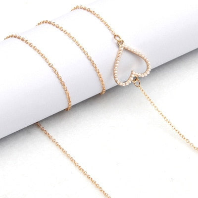 Anti Lost Chains For AirPods Snake Imitation Pearl Glasses Lanyard Chain For Women Creative Metal Necklace Accessories Jewelry| |