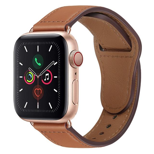 Watchbands R Brown / 38mm or 40mm Genuine Leather strap For Apple watch band 44 mm 40mm for iWatch 42mm 38mm bracelet for Apple watch series 5 4 3 2 38 40 42 44mm|Watchbands|