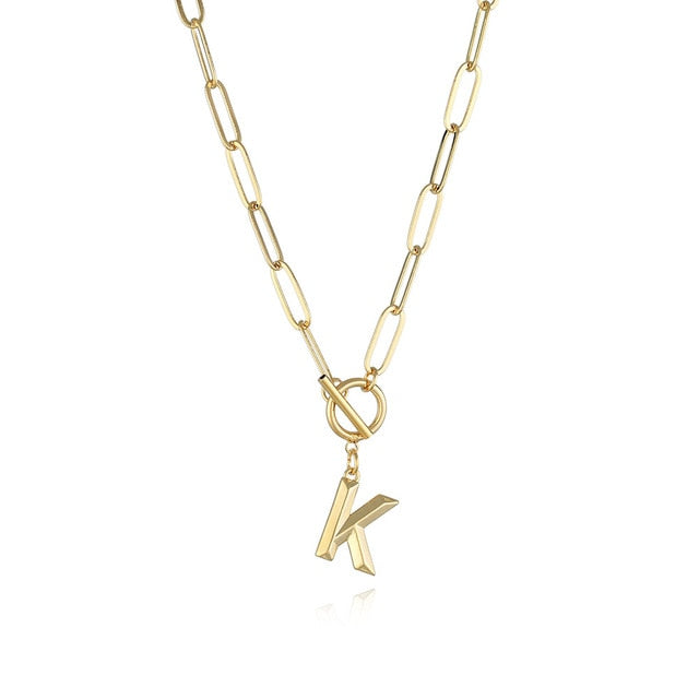 Toggle Clasp Letter Initial Necklace for women (Free shipping)