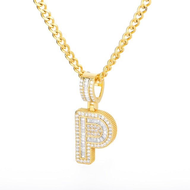 Bling Savage Initial Letters Necklace for Women Stainless Steel 26 A Z Pendant Shiny Ice Out Chain Necklace Hip Hop Men Jewelry |Pendant Necklaces|