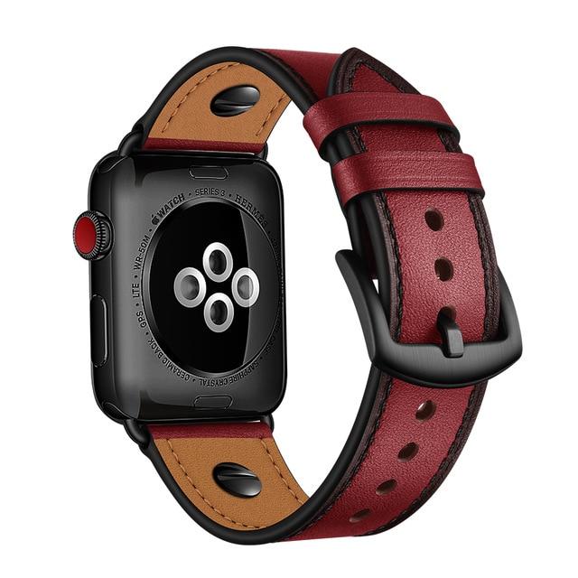Watchbands Red / 38mm or 40mm Italy Leather strap for Apple watch band 44mm 40mm 42mm 38mm High Grade watchband belt bracelet iWatch series 3 4 5 se 6 band|Watchbands|