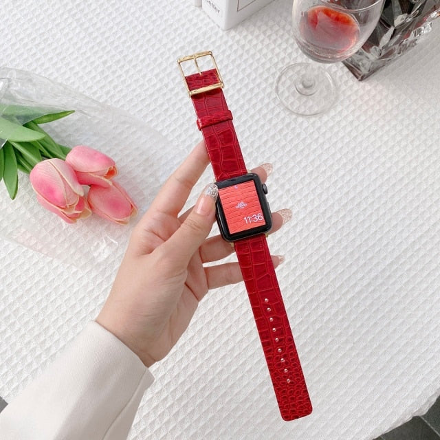 Premium Leather Watch Loop Series 7 6 5 4 Fashion Wristband
