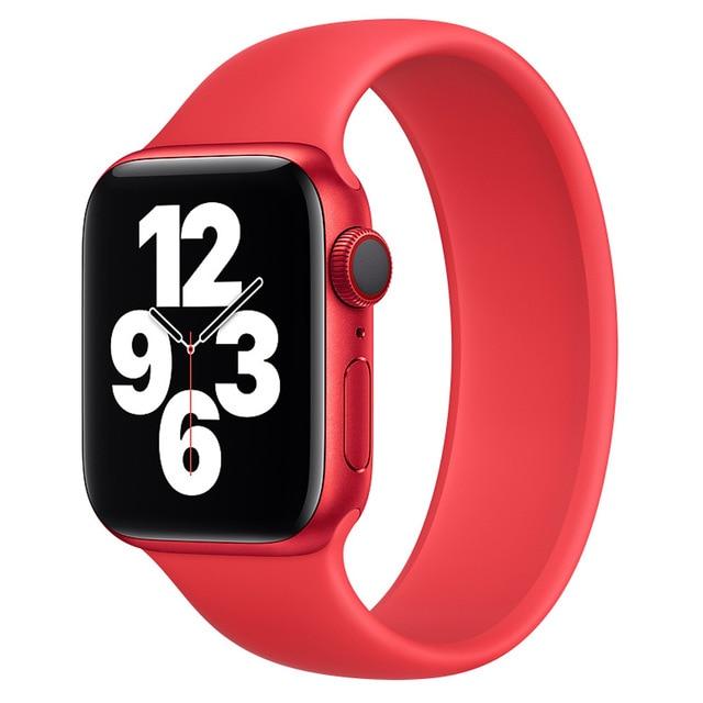Watchbands Red / 38mm or 40mm / S     130-150mm Solo Loop Strap for Apple Watch 5 Band 44mm 40mm iWatch bands 38mm 42mm Belt Silicone bracelet watchband for series 6 5 4 3 2 SE|Watchbands|