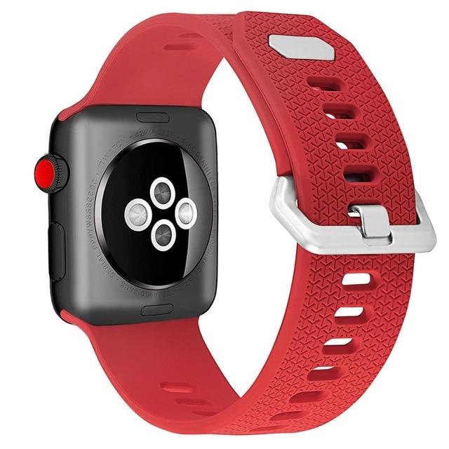 Watchbands Red / 38mm or 40mm rubber Band strap for Apple Watch bands 4 5 40mm 44mm Soft Silicone Sport Breathable Strap for iWatch Series 5 4 3 2 1 38MM 42MM|Watchbands|