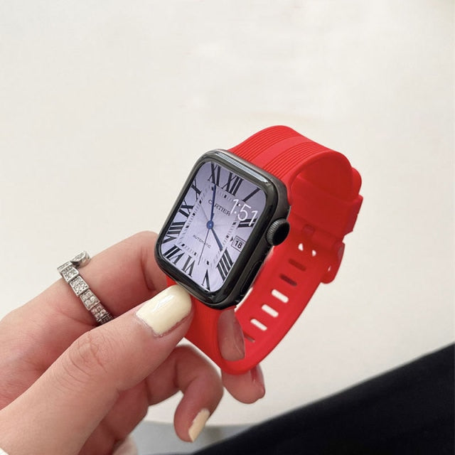 Silicone Strap For Apple Watch Band Series 7 6 5 4 Colored Sport Bracelet iWatch 38mm 40mm 41mm 42mm 44mm 45mm Correa Wristband |Watchbands|