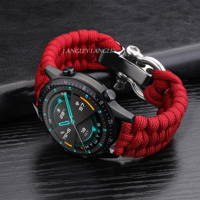 20 22mm Strap for Galaxy Watch 4 3 41mm 45mm Watch Band 42mm 46mm for Watch GT 2e Adjustable Buckle Rope Bracelet|Watchbands|