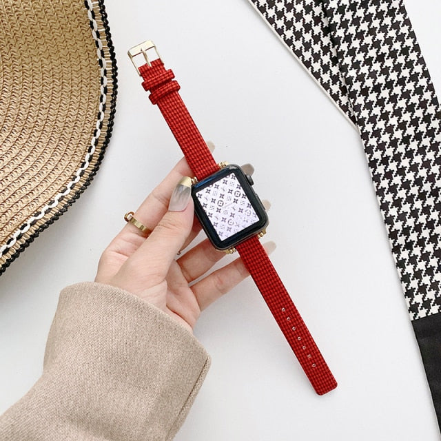 Nylon Strap for Apple Watch Band Series 7 6 5 4 Houndstooth Watchband