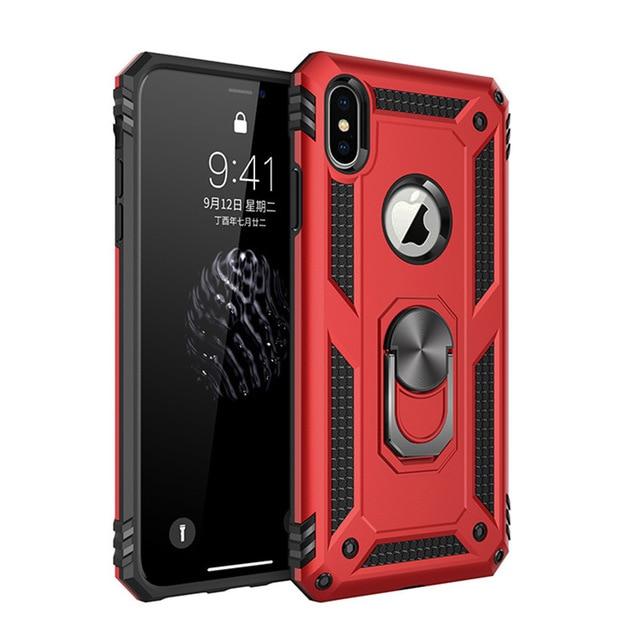 Fitted Cases Red / for iPhone 5 5S SE for iPhone 12 11 Pro X XR XS Max 6S 7 8 Plus Case,Military Grade 15ft. Drop Tested Protective Kickstand Magnetic Car Mount Case|Fitted Cases