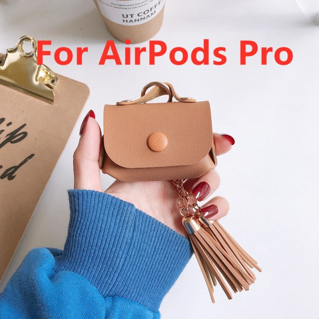 For Apple Airpods earphone 1 2 Pro Case Cute leather Accessories protector kawaii tassel earphone shell for AirPods Pro Cases|Earphone Accessories|