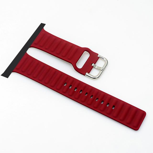 Watchbands Red / For 38 or 40mm Sport Rubber silicone watch band loop for apple watch 6se 5 4 40mm 44mm wristband for iwatch 5 6 3 2 38mm 42mm strap bracelet|Watchbands|