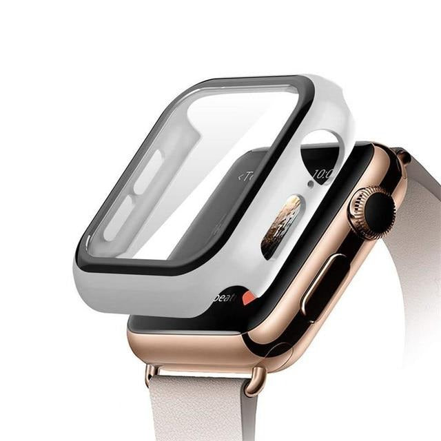 Watchbands White / 38mm serise 1 2 3 Tempered Glass+case For Apple Watch 5 band 44mm 40mm Screen Protector case+cover bumper applewatch 5 4 3 2 iWatch band 42mm 38mm|Watchbands|