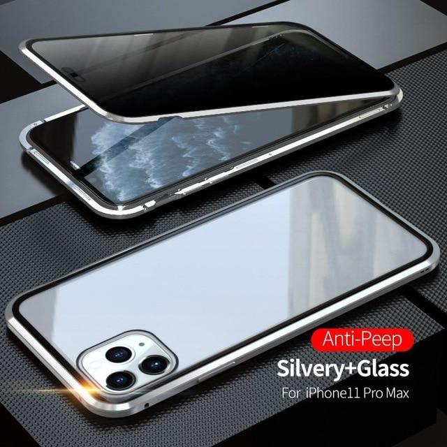 Anti Peeping Magnetic Case for iPhone 12 11 pro X XR XS MAX Clear