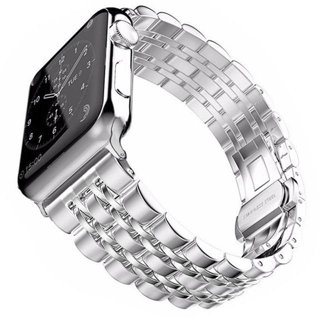 Watchbands Pure Silver / 38mm or 40mm Copy of High Quality Metal steel Apple Watch band Strap, 38mm 40mm 42mm 44mm