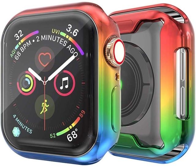 Watch Cases red green blue / 38mm TPU Soft Watch Cover case For Apple Watch series 6 5 4 case 44mm 40mm Slim TPU case Protector for iWatch 6 5 4 44mm protective|Watch Cases|