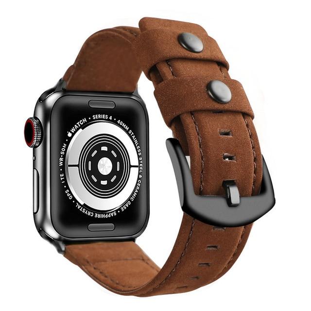 Watchbands dark brown / 38MM or 40MM Band for Apple Watch 5 4 42MM 38MM 44MM 40MM Strap for iWatch 5 4 3 2 1 Wristband Genuine Cow Leather loop Bracelet Belt|Watchbands|