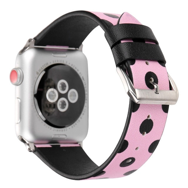 High-Quality Leather Strap Series 7 6 Wave Point Polca Dots Wristband
