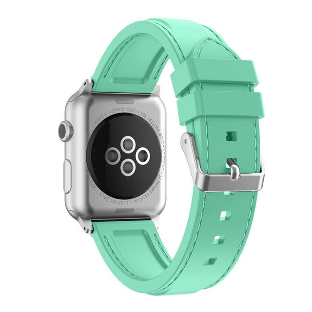 Watchbands Mint-Green / 38mm Silicone strap For Apple Watch band 38mm 42mm 40mm 44mm iWatch Bracelet sport band for apple watch series 6 SE 5 4 3 2 watchband|Watchbands|