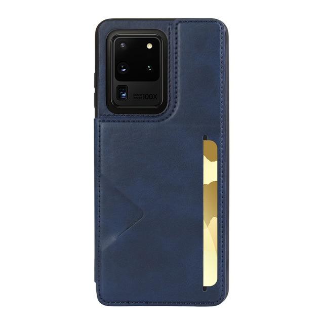 Phone Case & Covers Dark Blue / for Samsung S20 Leather Card Slot Case for Samsung Galaxy Note 20 Ultra S20 S10 S9 Plus Note 9 Flip Wallet with Photo Hard Back Cover |Phone Case & Covers|