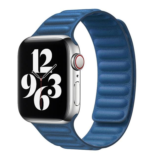 Watchbands Dark blue / 38mm or 40mm Apple Watch Series 6 5 4 Watchband, Magnetic Leather Link Loop Strap
