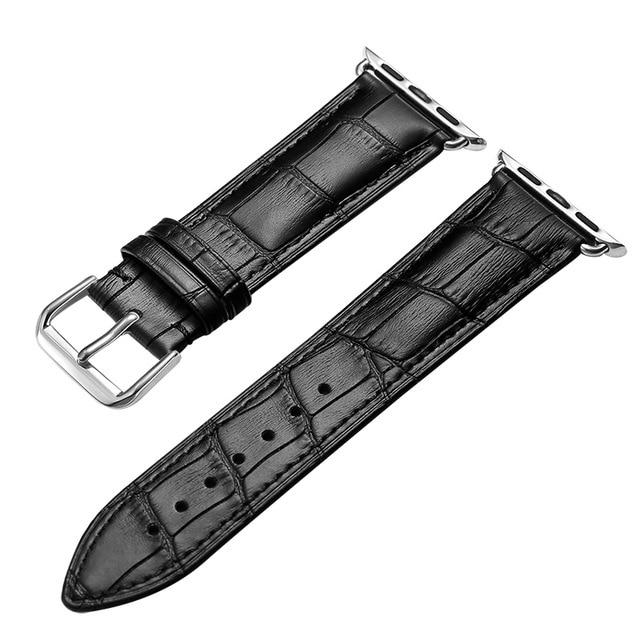 Watchbands black / 38mm or 40mm Cow Leather bands for Apple Watch band 5 4 3 42MM 38MM 44MM 40MM Strap for iWatch series 5 4 3 2 1 Wristband loop Bracelet Belt|Watchbands|