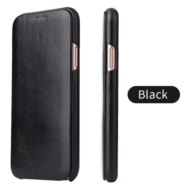 20％ Off | Genuine Leather Flip Case for iPhone 15 14 13 Pro Max 11 12 Pro Max 13 Mini X XS Max XR 8 Plus 6 6s 7 Plus SE 2020 luxury Cover