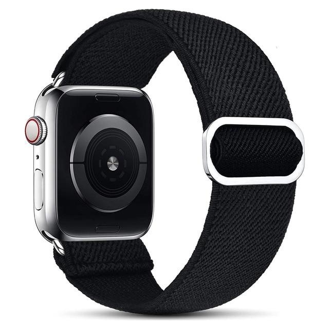 Watchbands black / 38mm or 40mm Scrunchie Strap for Apple watch band 40mm 38mm 44mm 42mm Bohemia Elastic belt solo loop bracelet iWatch series 3 4 5 se 6 band|Watchbands