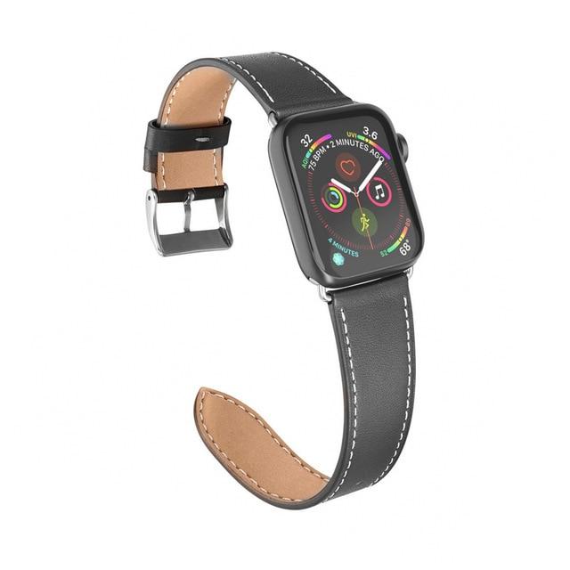 Watchbands black / 38mm OR 40mm Genuine Leather strap for Apple Watch band 44 mm/40mm iWatch band 42mm 38mm High quality Textured bracelet Apple watch 5 4 3 2 1|strap band|single tourband for apple watch