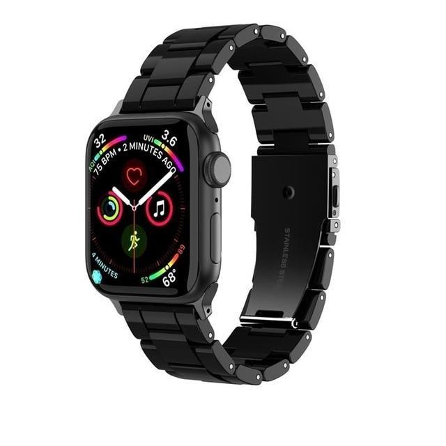 Watchbands Pure Black / 38mm / 40mm Copy of Quality Resin Strap Imitation Ceramic Accessories watchband bracelet for apple watch series 6 5 4 Men Women Unisex iWatch 38mm/40mm 42mm/44mm