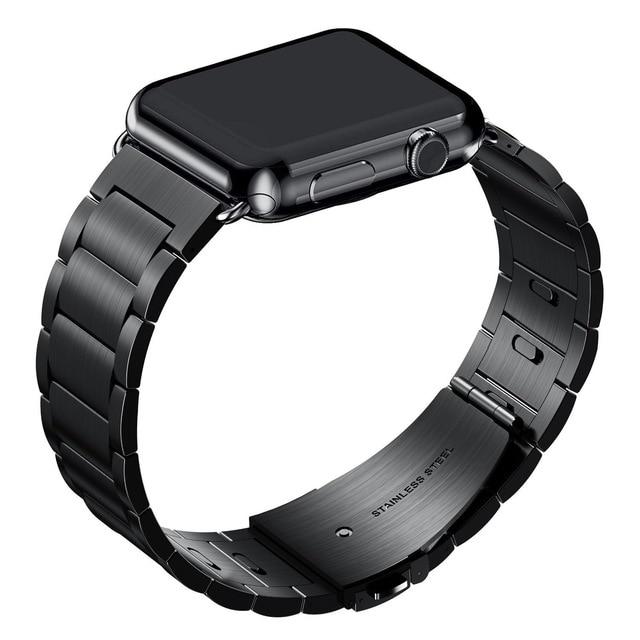 Watchbands Black / 38mm or 40mm JANSIN band for apple watch series 6 SE 5 4 3 link bracelet strap for iWatch 38mm 42mm 40mm 44mm stainless steel adjustable band|Watchbands|
