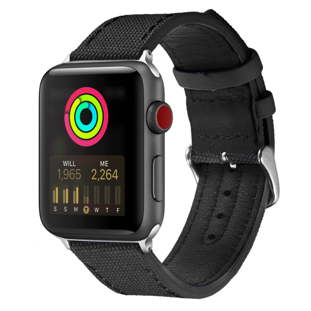 Watchbands black / 38mm Canvas Leather Band for Apple Watch iWatch 38/40mm 42/44mm Series 5 4 3 2 Men Women Sport Wristband Bracelet Nota Strap |Watchbands| Unisex