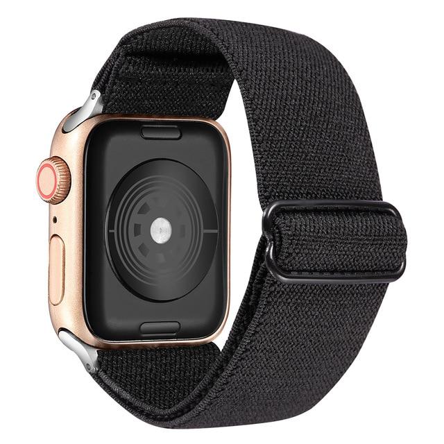 Watchbands Black / 38mm or 40mm Elastic Nylon watch band Loop Strap for apple watch 40mm 44mm 6 5 Sport wristband for iwatch 6 5 4 3 38mm 42mm Replacement band|Watchbands|