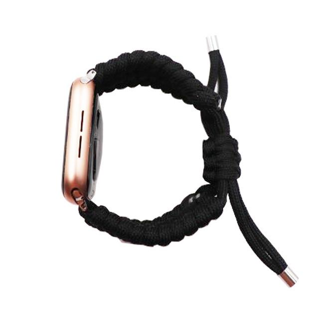 Watchbands black / 38MM or 40MM Outdoors Survival Rope Strap for Apple Watch 5 4 Band 44 Mm 40mm 42mm 38mm for IWatch Bracelet Series 5 4 3 44mm Stretchable|Watchbands|