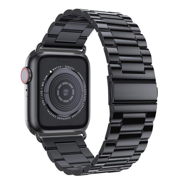 Watchbands black / 38mm Luxury Stainless Steel Strap+case For apple watch 44/40mm 42mm 38mm band Metal bracelet for iWatch Series 6 SE 5 4 3 wrist belt|Watchbands|