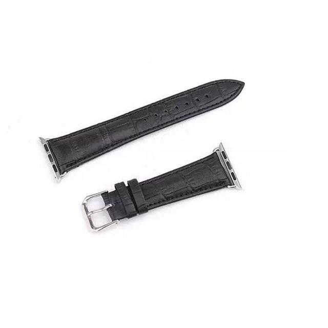 Watchbands black / 38mm 40mm Leather strap For Apple Watch band apple watch 5 4 3 band 44mm/40mm correa iwatch 5 4 3 42mm/38mm Bamboo Bracelet watchband belt|Watchbands|