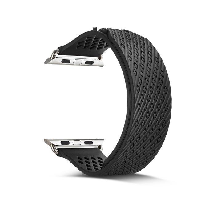 Watchbands black / 38mm silicone Sport band For Apple Watch 5 4 3 40mm/44mm iwatch series 5 4 3 2 1 42mm 38mm weave rubbers strap wrist bracelet belt|Watchbands|