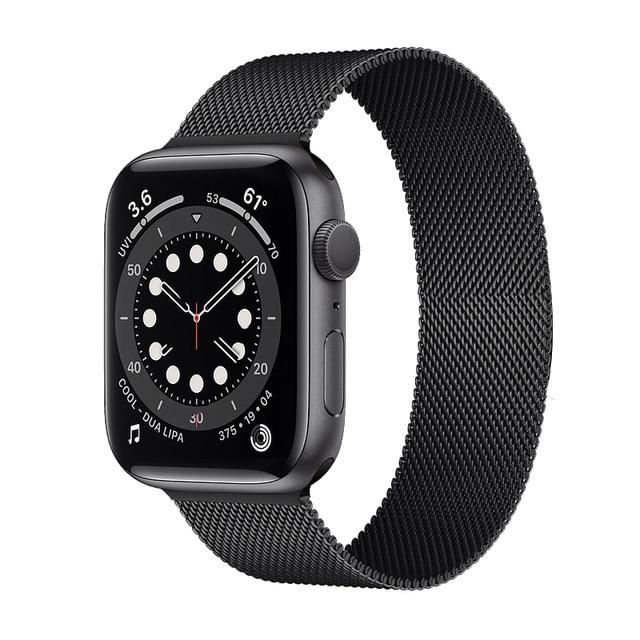 Watchbands black / 38mm or 40mm Milanese Loop Strap For Apple watch band 44mm 40mm 42mm 38mm Stainless steel Metal bracelet correa iWatch series 3 4 5 SE 6|Watchbands|
