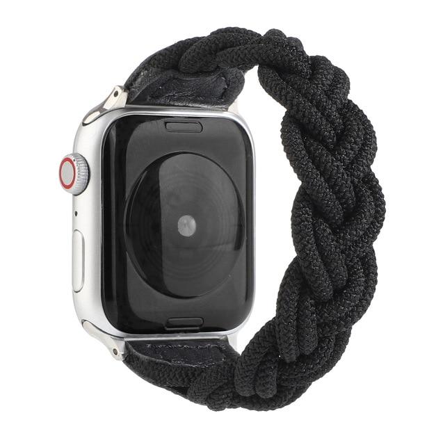 Watchbands black / For 38mm and 40mm Woven Strap for Apple Watch Band 44mm 40mm iWatch bands 38mm 42mm Belt Nylon Sport Loop bracelet watchband for series 6 5 4 3 SE|Watchbands|