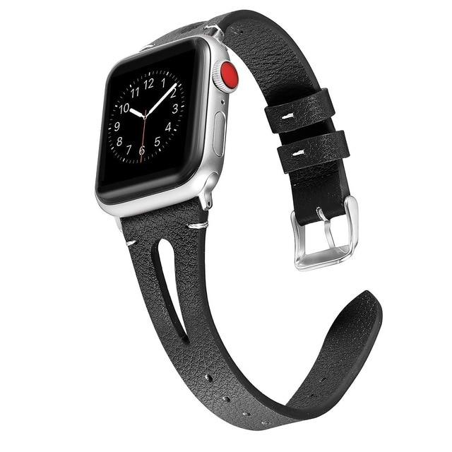 Watchbands Black / 38mm Leather Bracelet For Apple Watch Band 42/38mm 44/40mm Series 6 SE 5 4 3 For Apple Watch Strap iWatch Watchband women/Men|Watchbands|