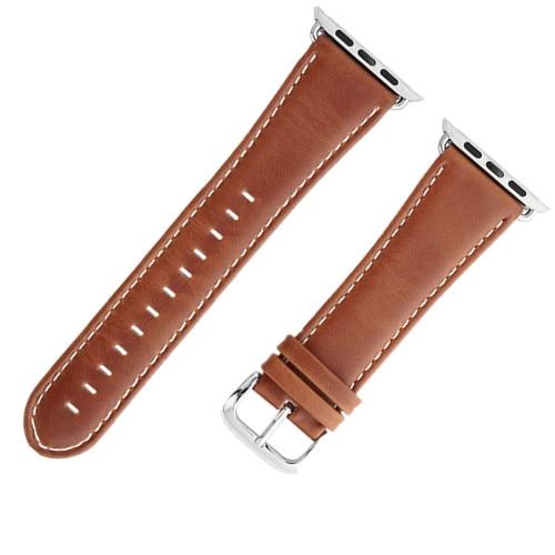 Watchbands Brown / 38mm CRESTED Leather Band For Apple Watch series 4 44mm 40mm strap correa iwatch 3 2 1 42mm/38mm Crazy Horse Wrist bracelet belt|Watchbands|