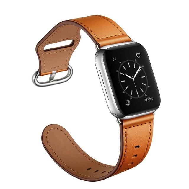 Watchbands Brown / 38mm or 40mm Leather strap For Apple watch band 44mm 40mm iWatch band 42mm 38mm Genuine Leather belt bracelet Apple watch series 3 4 5 se 6|Watchbands|