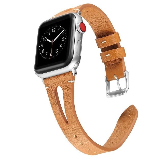 Watchbands Brown / 38mm Leather Bracelet For Apple Watch Band 42/38mm 44/40mm Series 6 SE 5 4 3 For Apple Watch Strap iWatch Watchband women/Men|Watchbands|